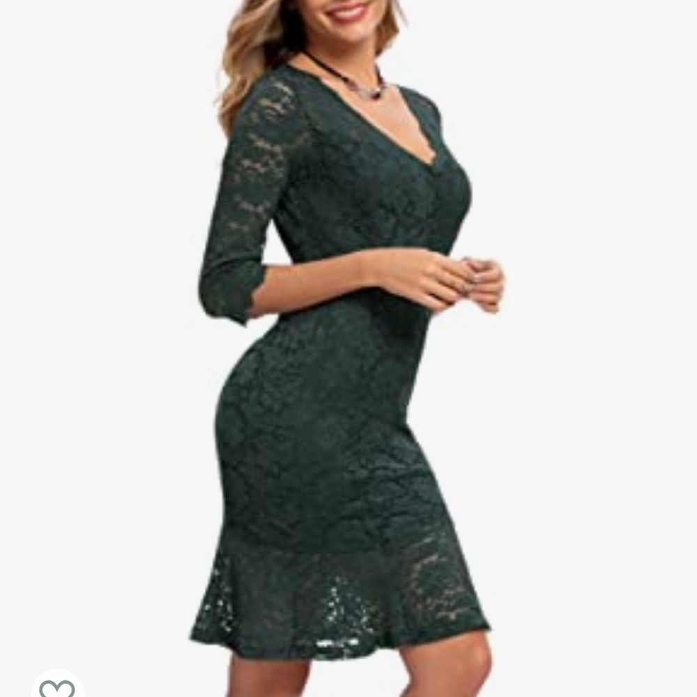 Lace Floral Short Sleeve V Neck Bodycon Dresses